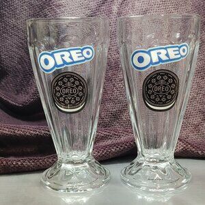 Oreo Milkshake Fountain Glasses 16 oz Set of 2